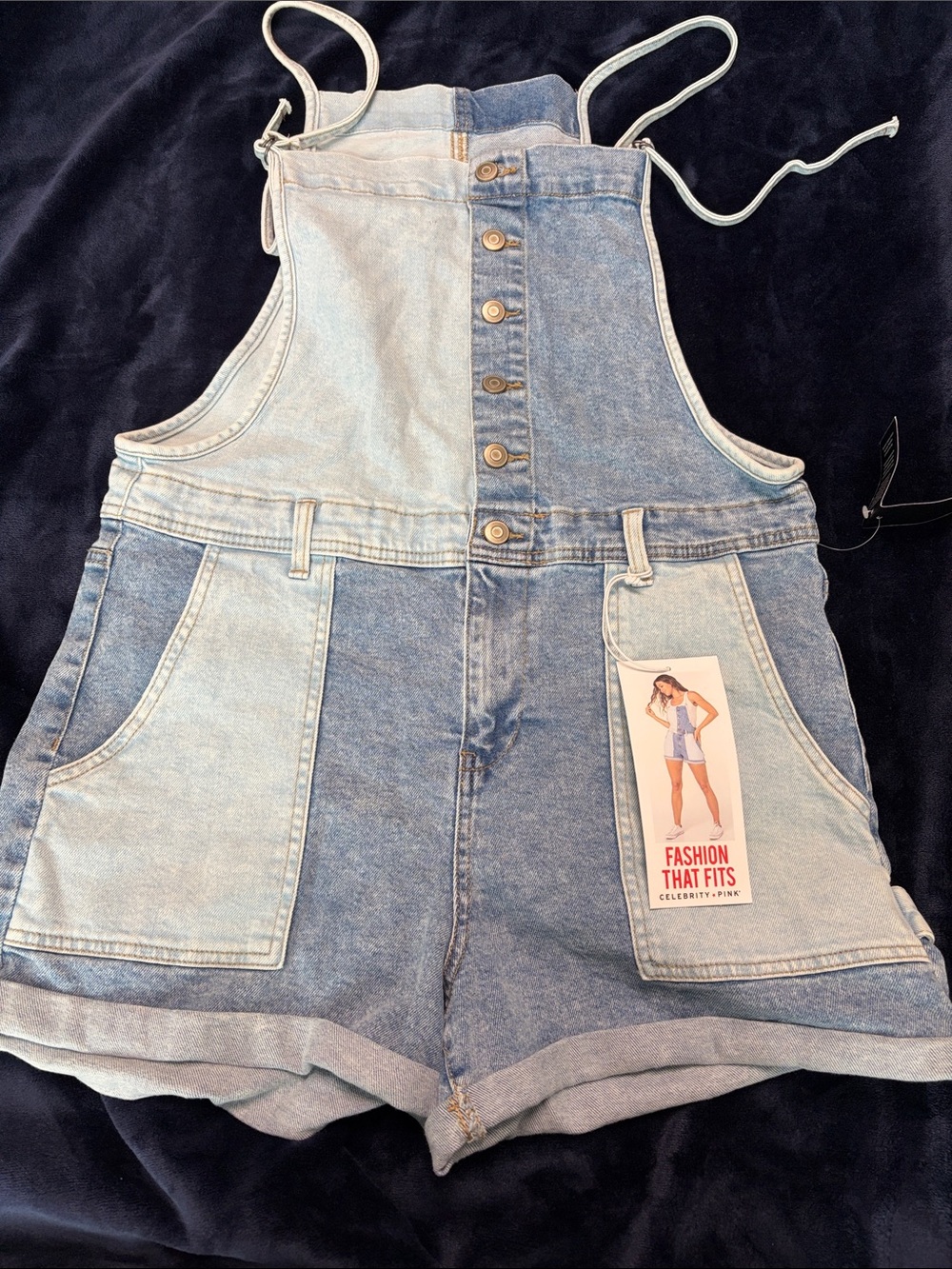 Celebrity Pink Jean Short Overalls